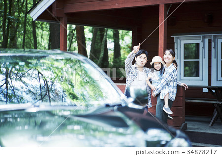 Families enjoying camping Families enjoying camping 34878217