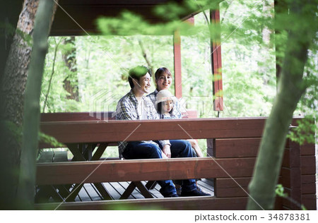 Families enjoying camping Families enjoying camping 34878381