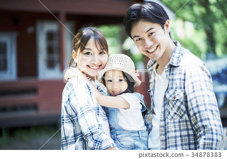 Families enjoying camping Families enjoying camping 34878383
