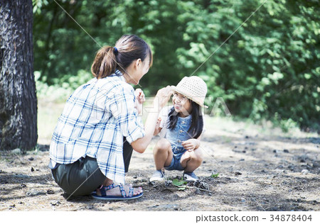 Families enjoying camping Families enjoying camping 34878404