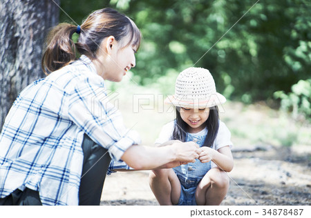 Families enjoying camping Families enjoying camping 34878487
