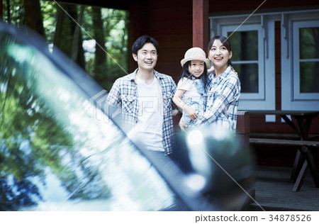 Families enjoying camping 34878526