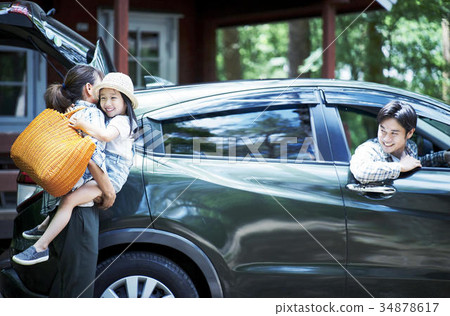Families enjoying camping Families enjoying camping 34878617