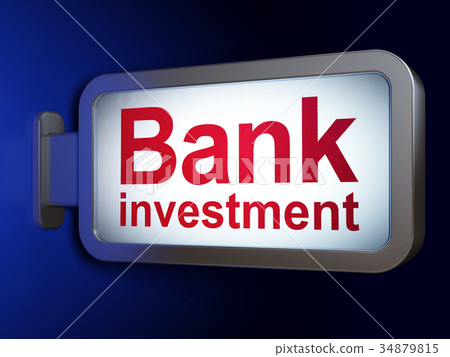 圖庫插圖: money concept: bank investment on billboard