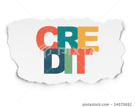 Business concept: Credit on Torn Paper background Business concept: Credit on Torn Paper background 34879882