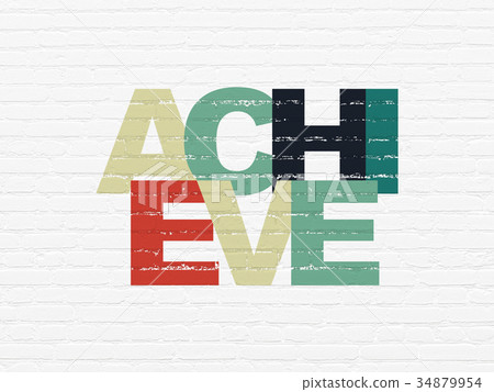 Finance concept: Achieve on wall background Finance concept: Achieve on wall background 34879954