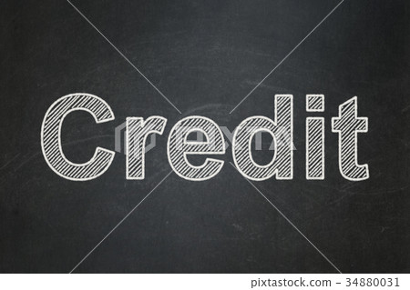 Business concept: Credit on chalkboard background 34880031