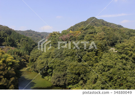 Mountain range in October from Chogosonshiji Temple, Shigisan, Nara Prefecture 34880049