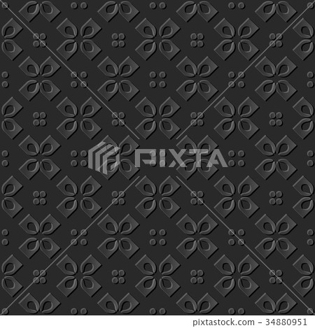 Dark 3D paper cut art retro seamless background Dark 3D paper cut art retro seamless background 34880951