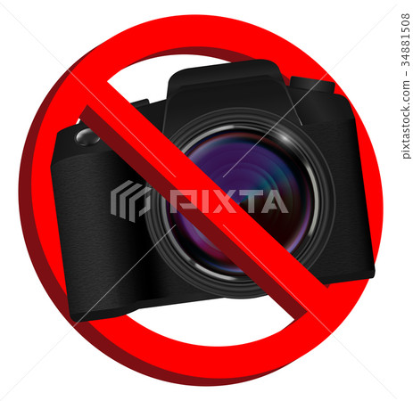 no camera prohibition signs on white background 34881508