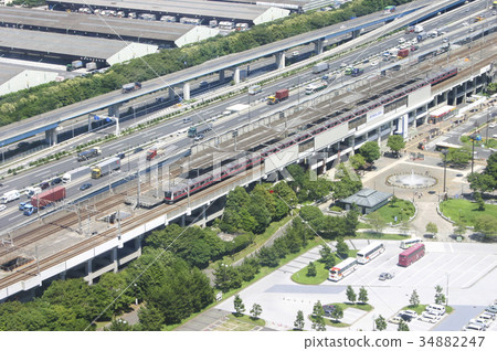 Japan,tokyo,overlooking,city,city,terrain,traffic,metro,train,vehicle,railway,railway 34882247