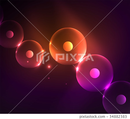 Blurred glowing circles, digital abstract 34882383