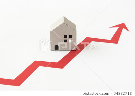 Arrow rising real estate upward 34882718