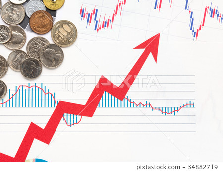 Arrow Currency Asset Management Investment Rising Upward Candlestick Arrow Currency Asset Management Investment Rising Upward Candlestick 34882719