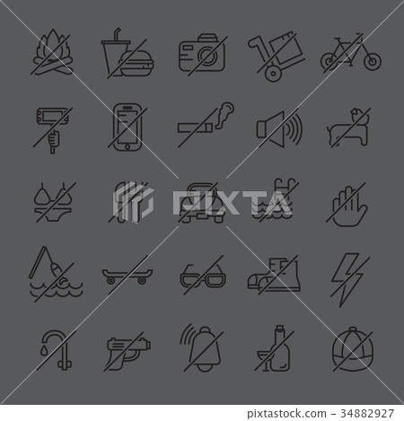 Warning Sign Icon set Warning Sign Icon set 34882927