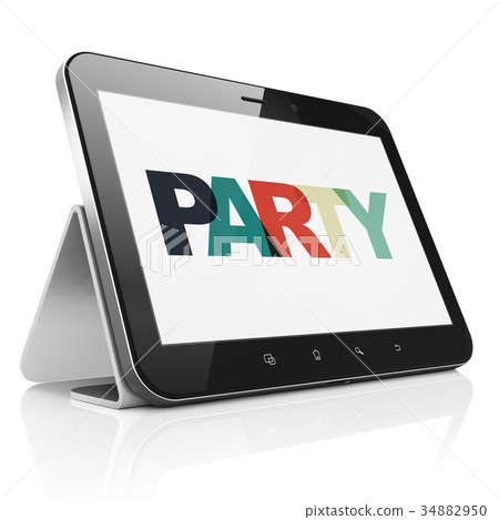 Entertainment, concept: Tablet Computer with Party 34882950