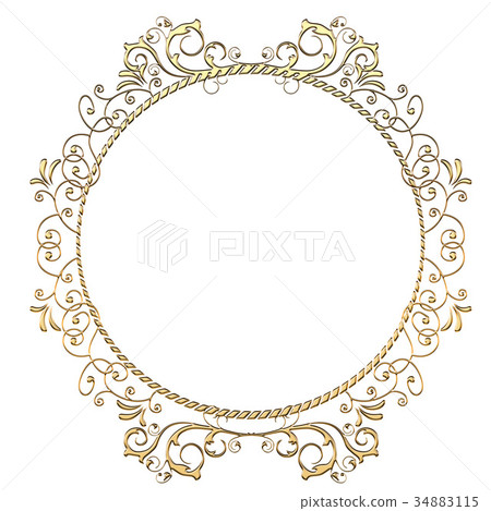 Metallic Textured Ornament | Round Gold | Baroque ornament Metallic Textured Ornament | Round Gold | Baroque ornament 34883115