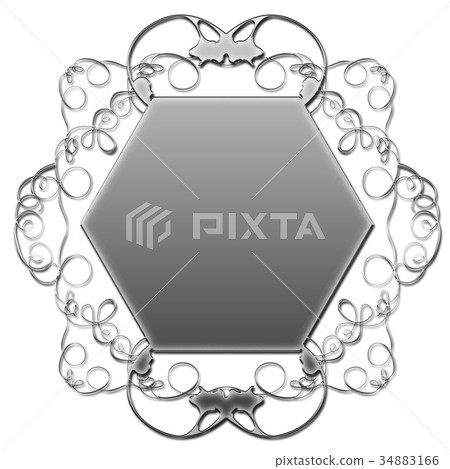 Metallic Textured Ornament | Octagon Gold | Baroque ornament 34883166