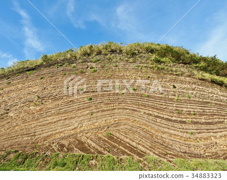 A cross section of the Izu Oshima stratum that resembles a Baumkuchen 34883323