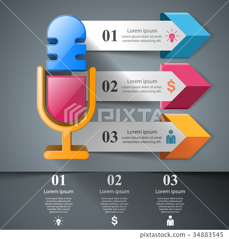 Business illustration - microphone infographic. 34883545
