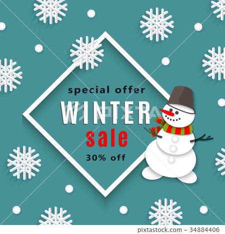 vector winter sale poster template vector winter sale poster template 34884406