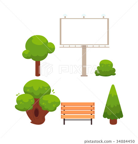vector flat cartoon urban park tree vector flat cartoon urban park tree 34884450