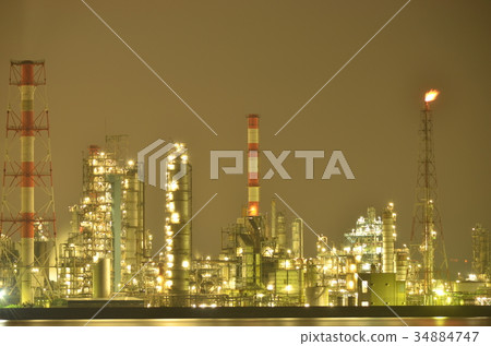 Factory night view 34884747