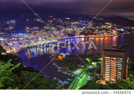 Atami hot spring town night view 34886978