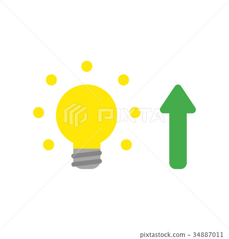 Vector concept of light bulb with arrow up - Stock Illustration ...