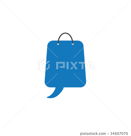 Vector concept of shoping bag with speech bubble 34887078