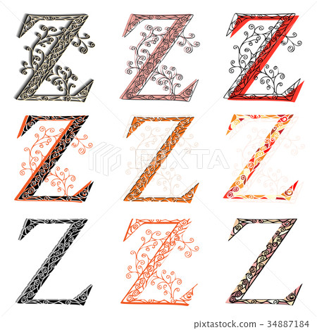 Various combination fishnet letter Z. Various combination fishnet letter Z. 34887184