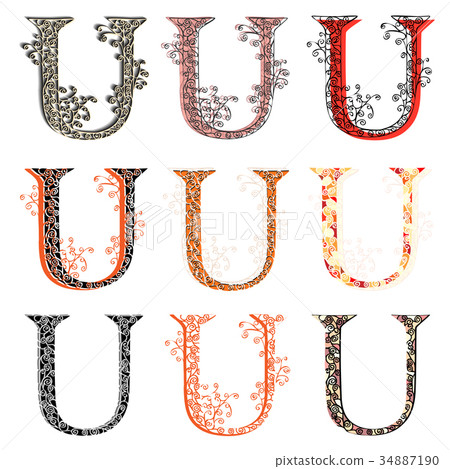 Various combination fishnet letter U. 34887190