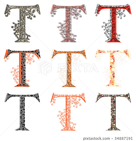 Various combination fishnet letter T. 34887191