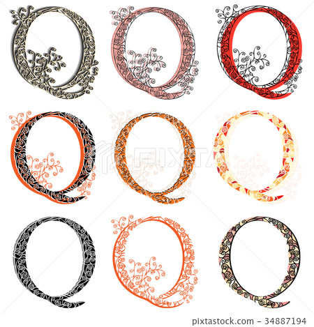 Various combination fishnet letter Q. 34887194