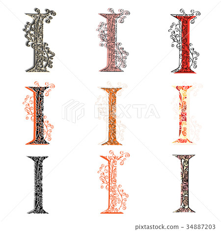 Various combination fishnet letter I. Various combination fishnet letter I. 34887203