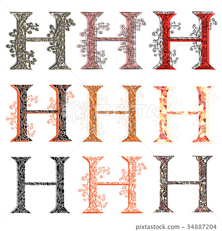 Various combination fishnet letter H. Various combination fishnet letter H. 34887204