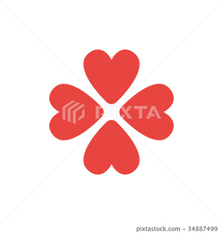 Vector concept of rotated four hearts Vector concept of rotated four hearts 34887499