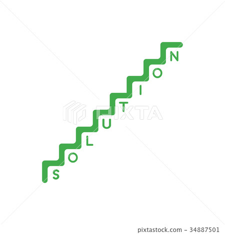 Vector concept of stairs with solution word Vector concept of stairs with solution word 34887501