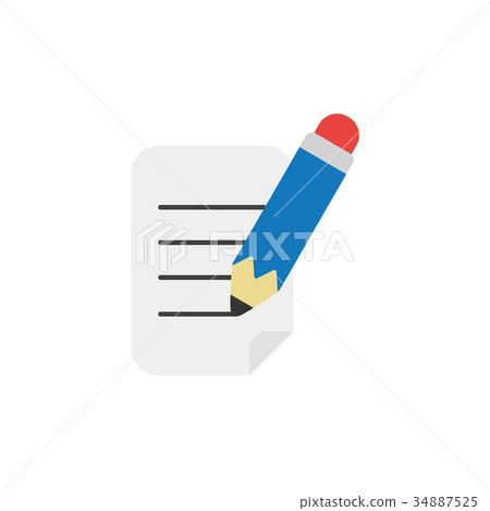 Vector concept of writing paper with pencil 34887525
