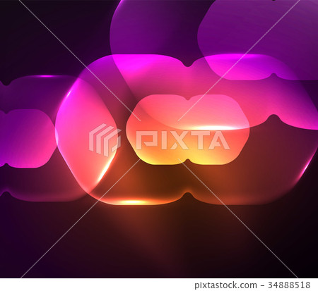 Blurred transparent hexagons on dark, digital Blurred transparent hexagons on dark, digital 34888518