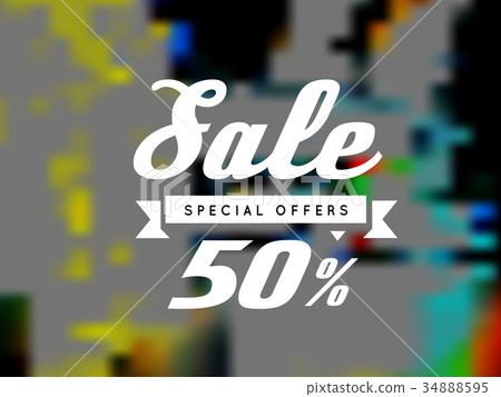 Sale, special offer, vector illustration on blurry 34888595