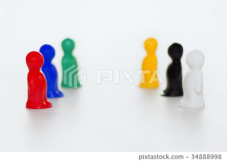 Concept of negotiation or confrontation. figurines Concept of negotiation or confrontation. figurines 34888998