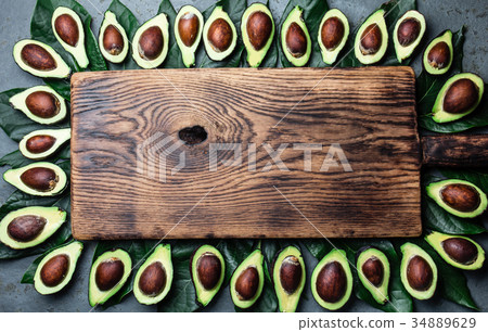 Avocado. Frame made from avocado palta and avocado Avocado. Frame made from avocado palta and avocado 34889629