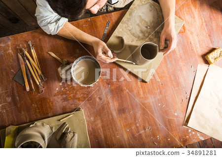 pottery, stoneware, ceramics art concept - 34891281