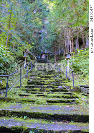 Stone steps of Otoko Shrine Satonomiya 34891474