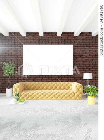Yellow bedroom or livingroom in modern style 34891760
