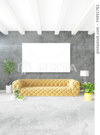Yellow bedroom or livingroom in modern style 34891762