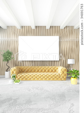 Loft bedroom in modern style interior design with 34891763