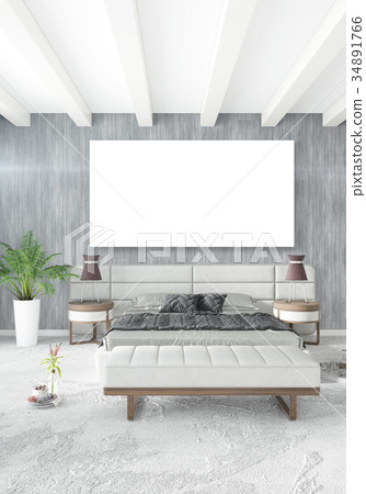 Loft bedroom in modern style interior design with 34891766