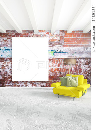 Loft bedroom in modern style interior design with 34891884